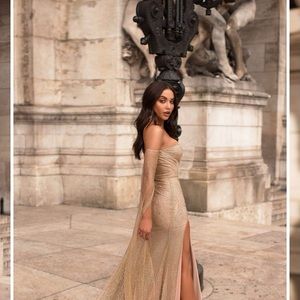 alamour the label jocelina dress in gold